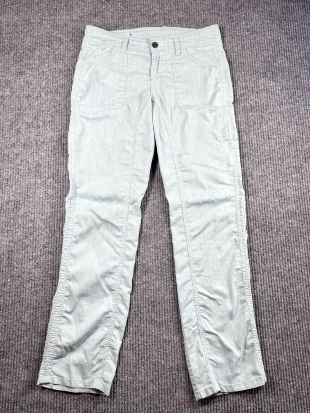 Kuhl Cabo Linen Blend Pants Womens 6 Reg Soft Jade Green Straight Lightweight